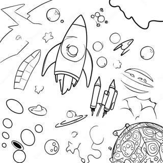 Dot to Dot Space Adventure Coloring Page | Dot to Dot coloring page