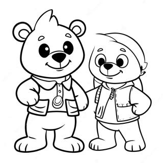 Adventurous Goldie and Bear Coloring Page | Goldie and Bear coloring page