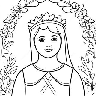 May Crowning Coloring Page | May Crowning coloring page