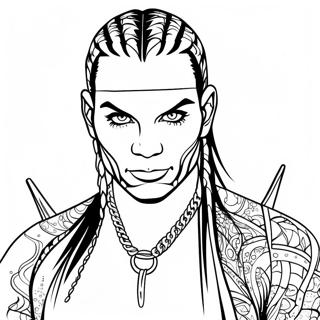 Jeff Hardy with Colorful Hair Coloring Page | Jeff Hardy coloring page