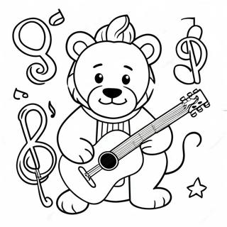 Leo the Lion with Musical Instruments Coloring Page | Little Einsteins coloring page