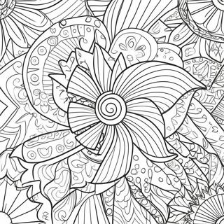 Colorful Pin Wheel Patterns Coloring Page | Pin Wheel Patterns coloring page