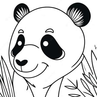 Happy Panda Face Coloring Page | Panda Face coloring page