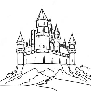Majestic Castle Tower Coloring Page | Tower coloring page