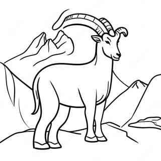 Majestic Mountain Goat Coloring Page | Mountain Animals coloring page