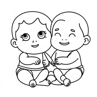 Cute Babies Coloring Page | Babies coloring page