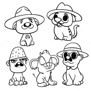 Colorful Spanishtuff Characters Coloring Page | Spanishtuff coloring page