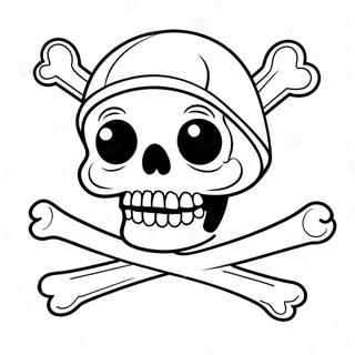 Cute Skull and Crossbones Coloring Page | Skull and Crossbones coloring page