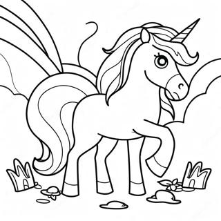 Unicorn Rainbow Coloring Page | Unicorn Rainbow coloring page