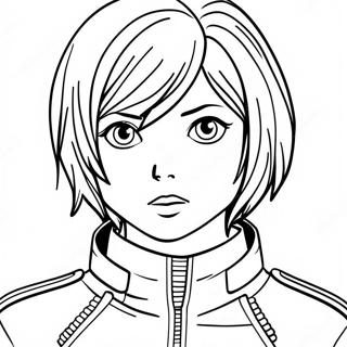 Mikasa Ackerman Coloring Page | Mikasa coloring page