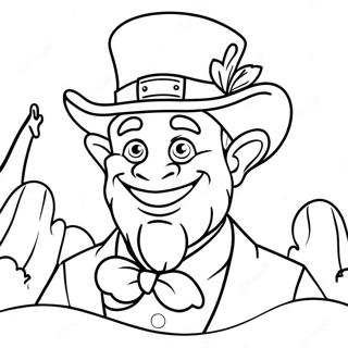 Mischievous Scary Leprechaun Coloring Page | Scary Leprechaun coloring page