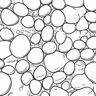 Colorful Pebbles in a Stream Coloring Page | Pebbles coloring page