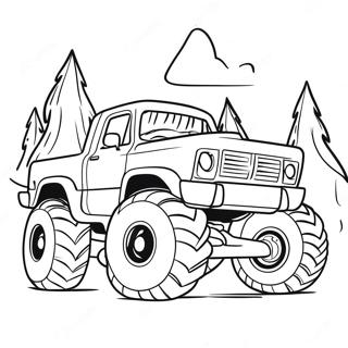 Episches Bigfoot Monster Truck Abenteuer Ausmalbild | Bigfoot Monstertruck Seite Ausmalbild