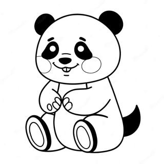 Söt Qiqi med Panda Färgläggningssida | Genshin Impact QiQi målarbild