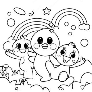 Cheerful Orange Rainbow Friends Coloring Page | Orange Rainbow Friends Page coloring page