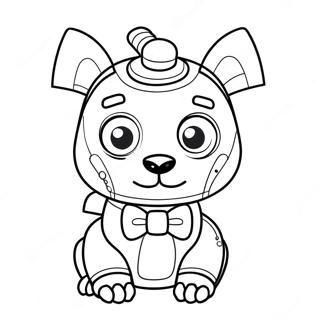 Cute Robot Dog with Bowtie Coloring Page | Robot Dog coloring page