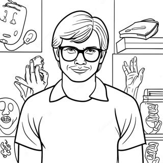 Creepy Jeffrey Dahmer Coloring Page | Jeffrey Dahmer coloring page