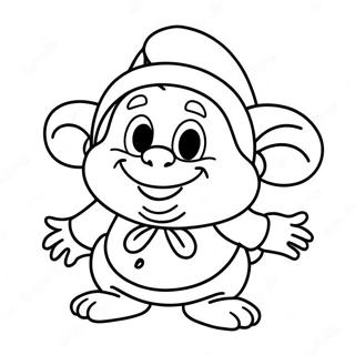 Dopey with Happy Face Coloring Page | Dopey coloring page