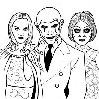 Gruselige American Horror Story Charaktere Ausmalbild | Amerikanische Horrorgeschichte Ausmalbild