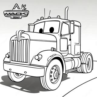 Colorful Mack Truck Coloring Page | Mack Cars coloring page
