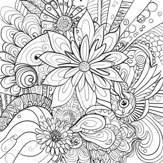 Stoner Trippy Abstrakta Mönster Färgläggningssida | Stoner Trippy för vuxna målarbild