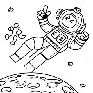 Lego Astronaut Exploring Planet Coloring Page | Lego Space coloring page