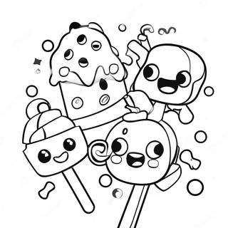 Colorful Candy Crush Characters Coloring Page | Candy Crush coloring page