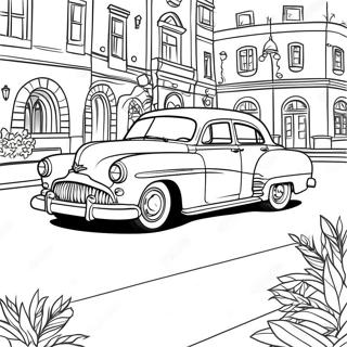 Retro Vintage Car Coloring Page | Retro coloring page