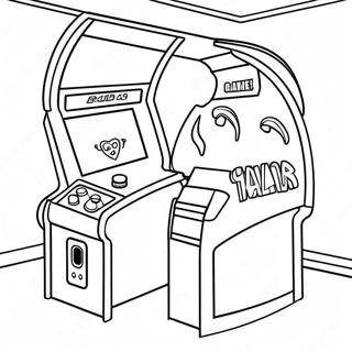Retro 80s Arcade Game Coloring Page | Retro coloring page