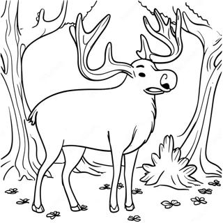 Realistic Deer Antler Coloring Page | Deer Antler coloring page