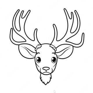 Cartoon Deer Antler Coloring Page | Deer Antler coloring page