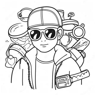 Cool Swag Accessories Coloring Page | Swag coloring page