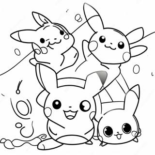 Charming Pikachu Evolution Coloring Page | Pokemon Evolution coloring page