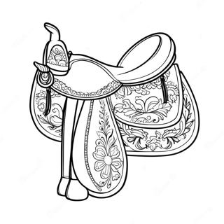 Horse Saddle Coloring Page | Horse Saddle coloring page