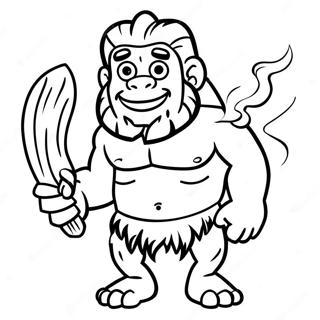 Caveman Coloring Page | Caveman coloring page
