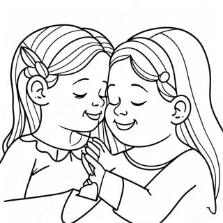Sisterly Love Coloring Page | Sisters Forever coloring page