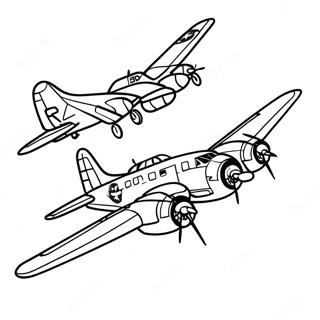 B-17 Bomber Coloring Page | B-17 Bomber coloring page