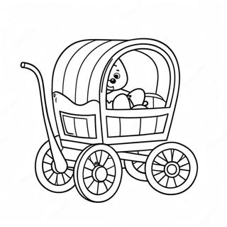 Cute Cartoon Wagon Coloring Page | Wagon coloring page