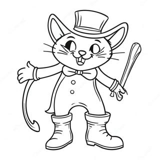 Död puss i stövlar målarbok | Död Katt i Stövlar målarbild