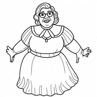 Funny Madea in a Dress Coloring Page | Madea coloring page