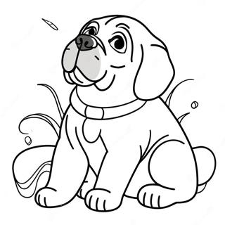 Playful English Mastiff Puppy Coloring Page | English Mastiff coloring page