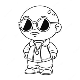 Cool Gangsta Stewie with Sunglasses Coloring Page | Gangsta Stewie coloring page