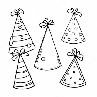 Colorful Party Hats Coloring Page | Hats coloring page