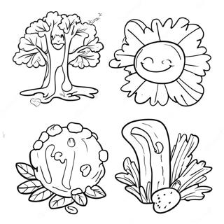Four Seasons Nature Coloring Page | Four Seasons coloring page