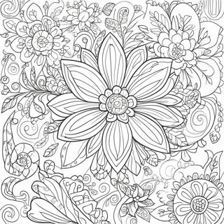 Detailed Floral Patterns Coloring Page | Intricate coloring page