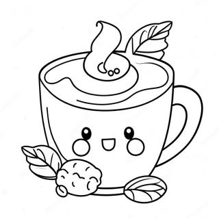 Cute Hot Chocolate Mug Coloring Page | Cute Hot Chocolate coloring page