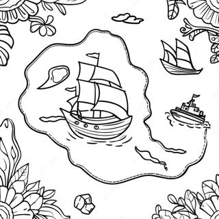 Hidden Treasure Map Coloring Page | Hidden coloring page