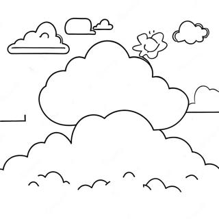 Heavenly Clouds Coloring Page | Heaven coloring page
