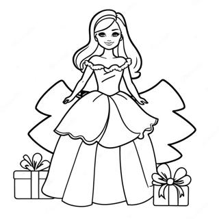 Barbie Navidad Páginas para Colorear