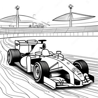 F1 Racing Car Coloring Page | F1 Racing Fun coloring page